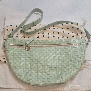 Elegant Mint Woven Crossbody Bag